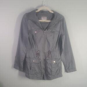 Mossimo Supply Co. Jacket Women's Size Small Utility Jacket in Gray Snap Pockets